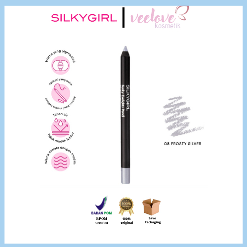 ❤️ VEELOVE ❤️Silkygirl Funky Eyelight ( Eyeliner Pensil Warna Silver )