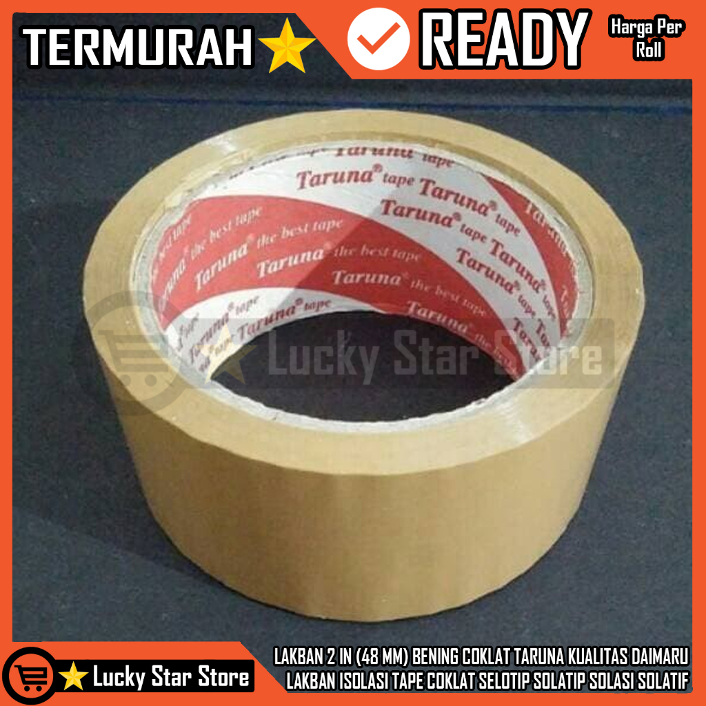 

LAKBAN 2 INCH (48 MM) BENING COKLAT TARUNA KUALITAS DAIMARU LAKBAN ISOLASI TAPE COKLAT SELOTIP SOLATIP SOLASI SOLATIF BESAR NACHI DAYA LENGKET KUAT CLEAR STAR SOLASIBAN SELASIBAN BAN PEREKAT PACKING PAKING PEKING COKELAT TRANSPARAN ROL ROLL GULUNG LEM LI