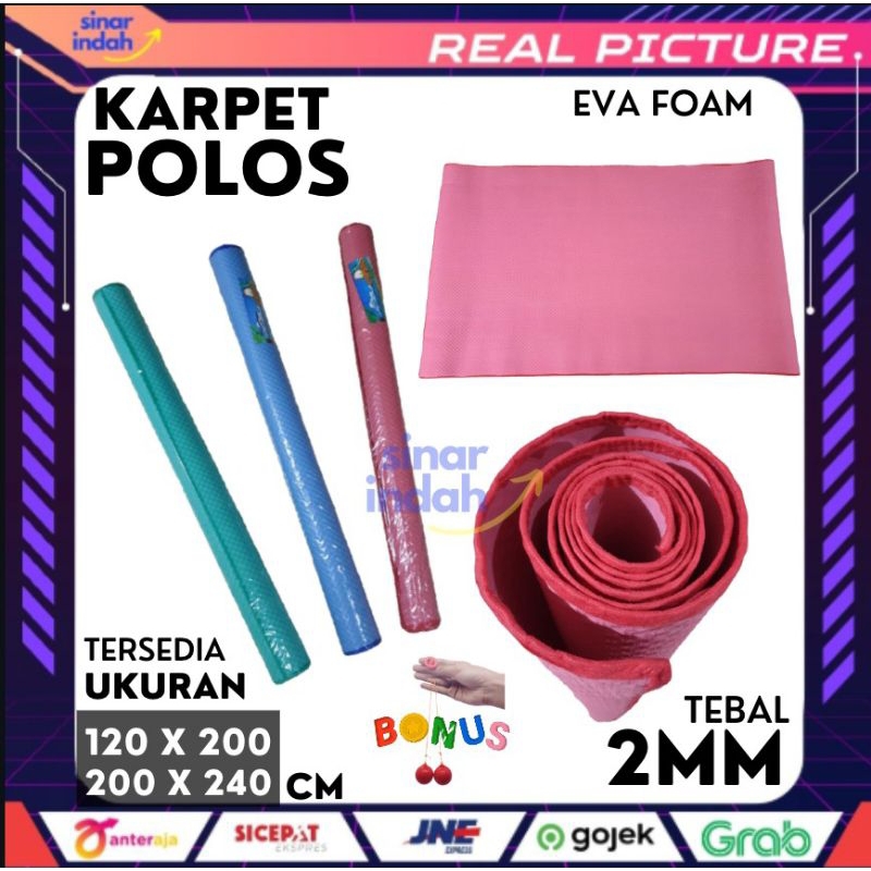 [KARPET POLOS] Karpet / Tikar Lantai Plastik Spon EVA WARNA POLOS 2mm