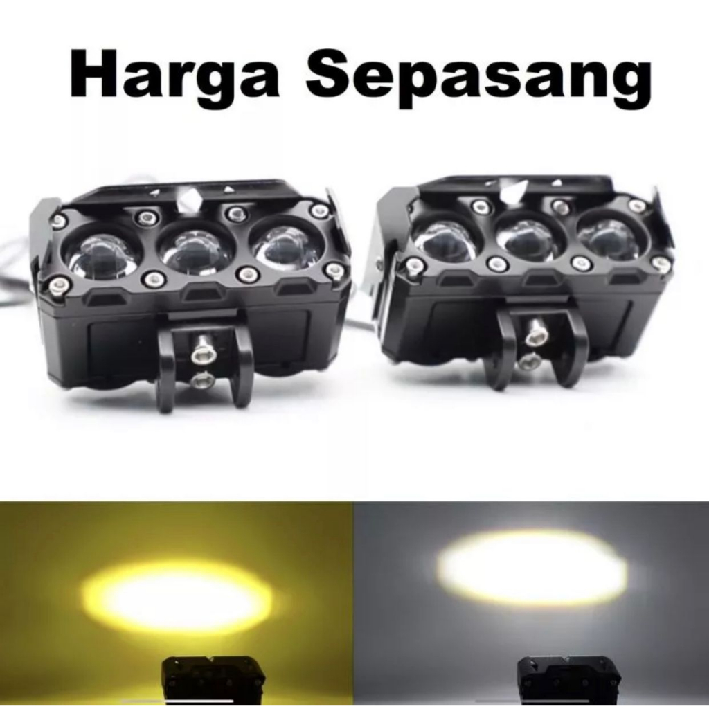 Char Lampu tembak 3 mata waterproof universal motor mobil pnp high quality