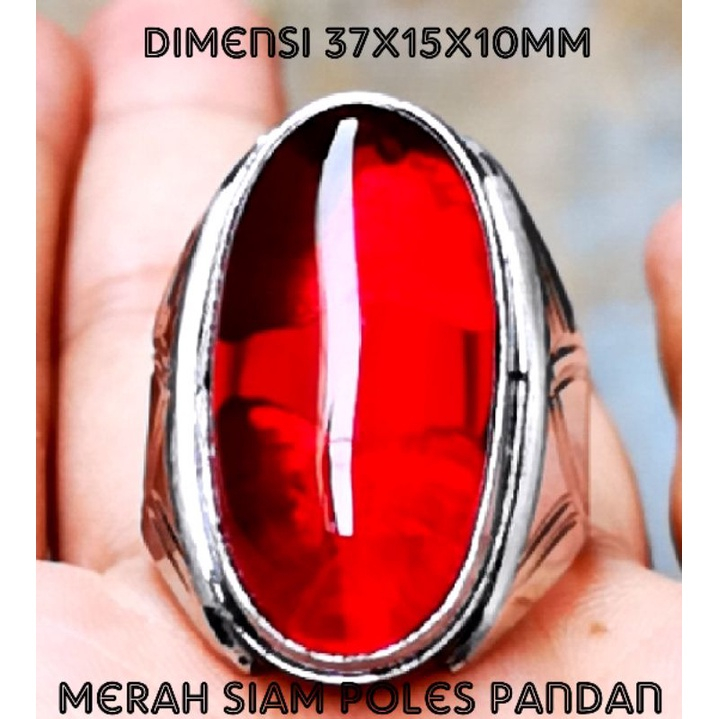 Batu Cincin Pria Merah Delima Pandan Super Mewah Termurah HQ asli
