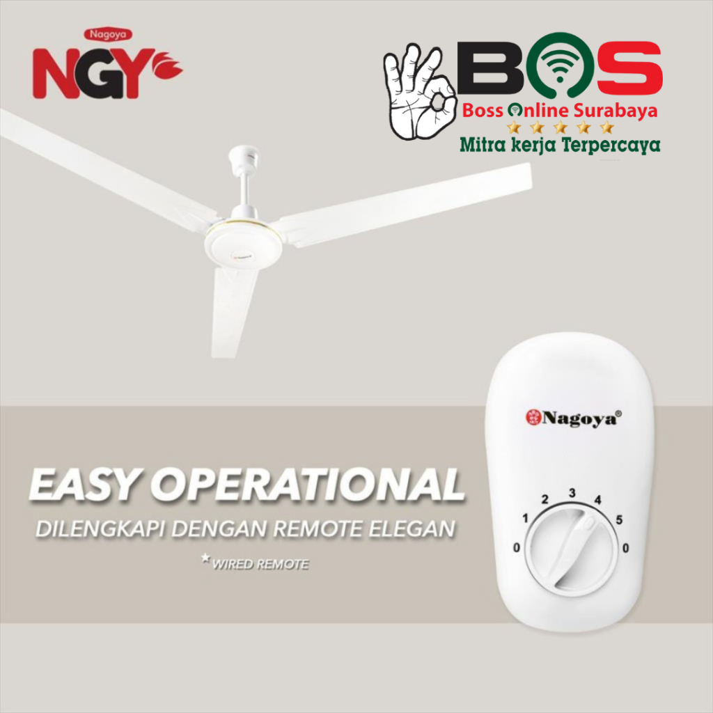 Nagoya Kipas Angin Gantung Plafon Ceiling Fan 56 Inch Baling Besi