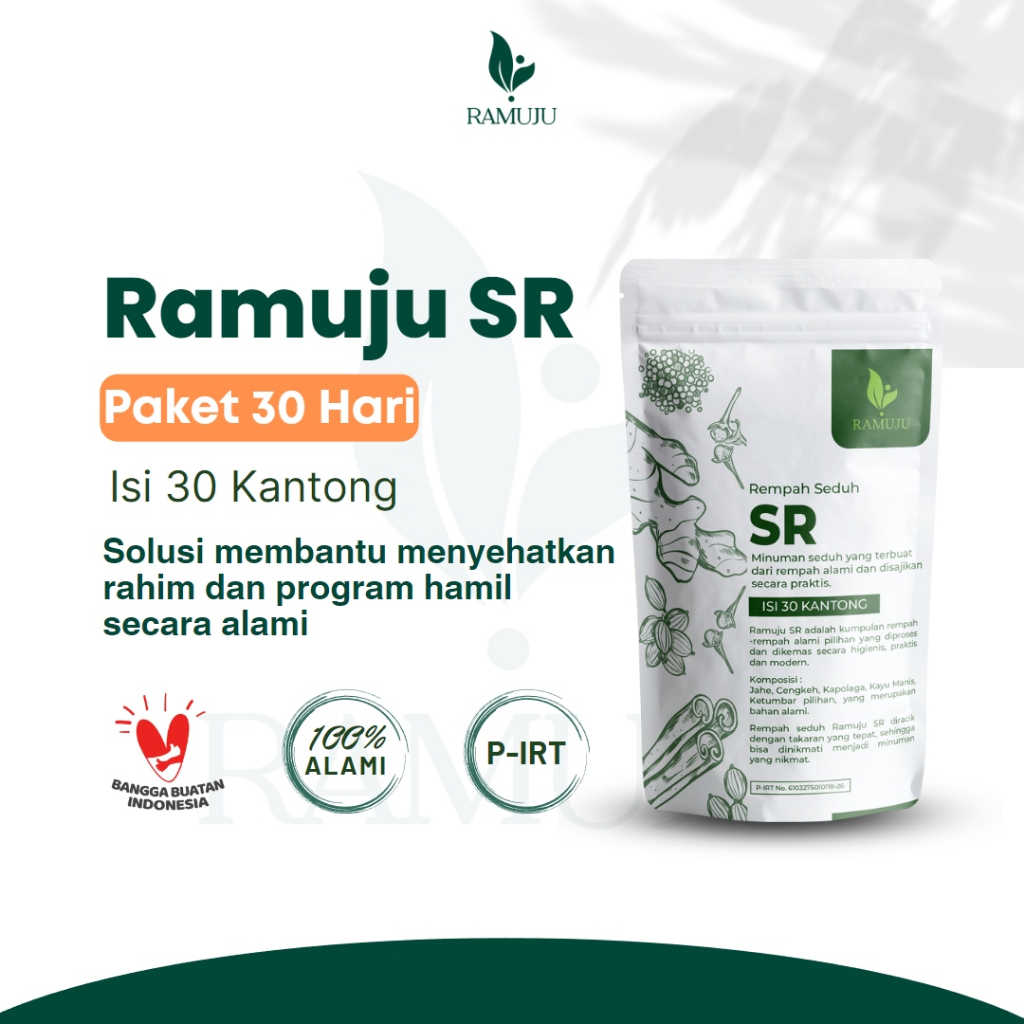 Herbal Promil Original Ramuju SR (Sehat Rahim) Paket 30 Hari Untuk Promil Detox Pcos