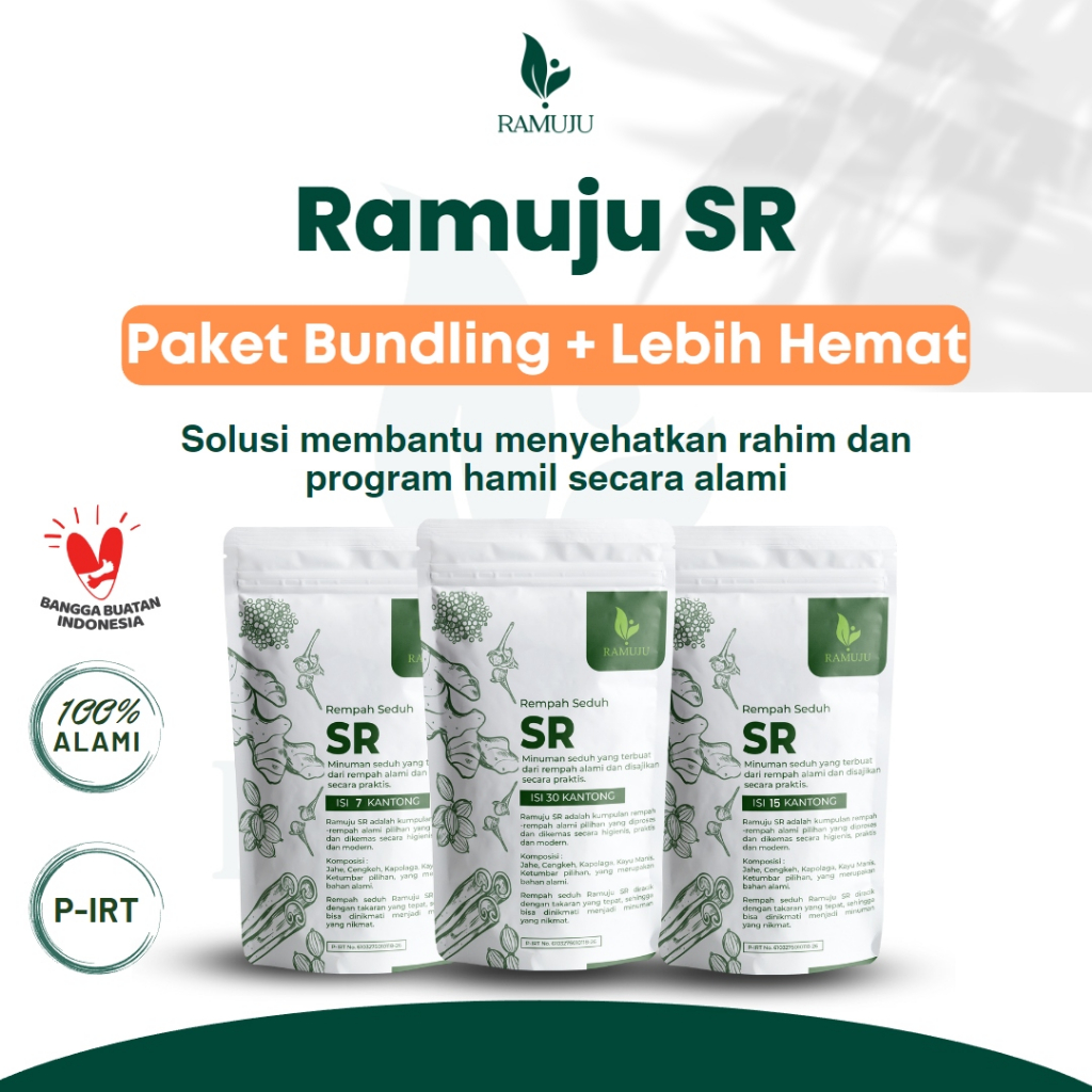 Herbal Promil & Kesehatan Rahim Wanita Alami Ramuju SR Paket 7, 15 & 30 Hari