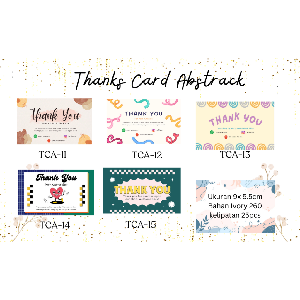 [BISA COD] THANKS CARD TEMA ABSTRACT HARGA TERJANGKAU TANPA PRE ORDER 1 HARI JADI KUALITAS PREMIUM, HASIL TERBAIK RAPI , ANTI LUNTUR PROSES KILAT