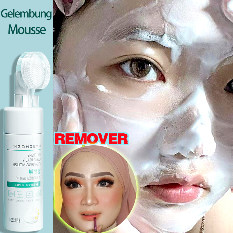 Cleansing milk Pembersih wajah Mousse Asam Amino 150g Whitening Moisturizing Face Wash 2 in 1 kepala sikat pembersihan riasan kontrol minyak