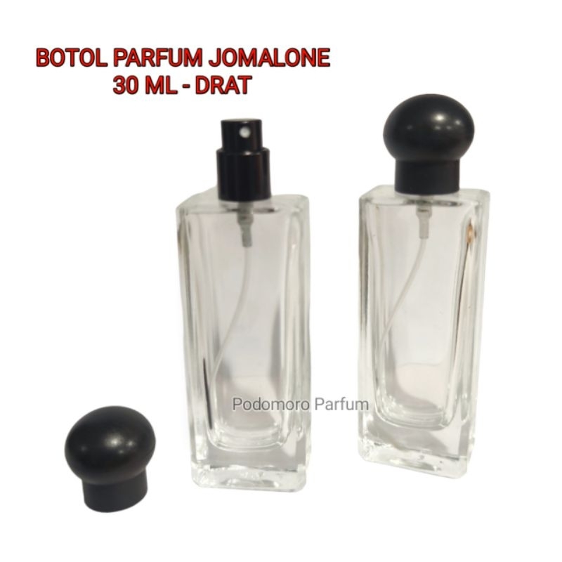 Botol Parfum Kaca Spray 30ml Kosong Botol Jomalone Drat Tutup Hitam 30 ml