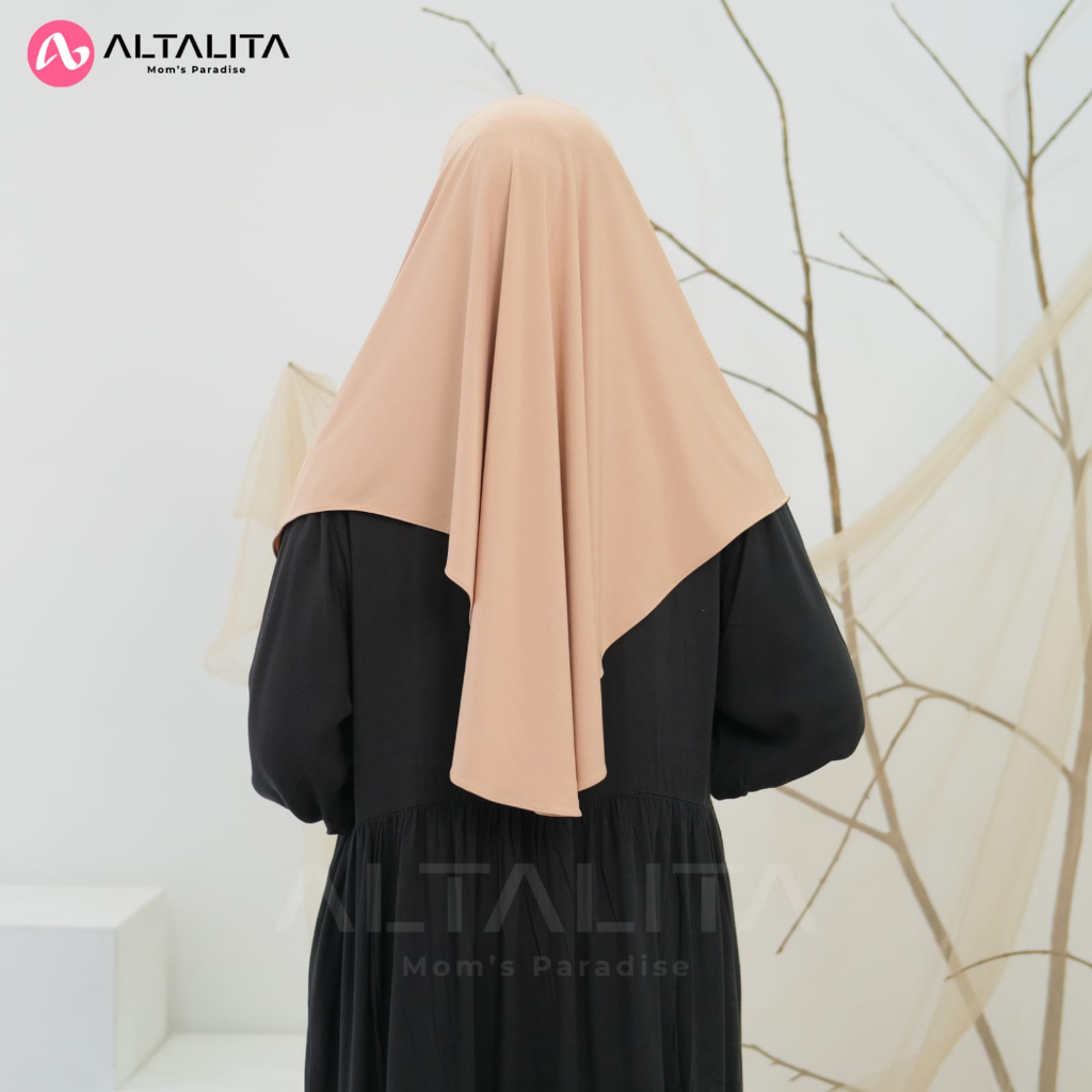 Altalita - Jilbab Bergo Hamidah Penguin Size L Hijab Instan Qanita Jersey Premium Kerudung Sporty Menutup Dada Cocok Untuk Sekolah Olahraga Volly Futsal Senam dan Sehari-Hari