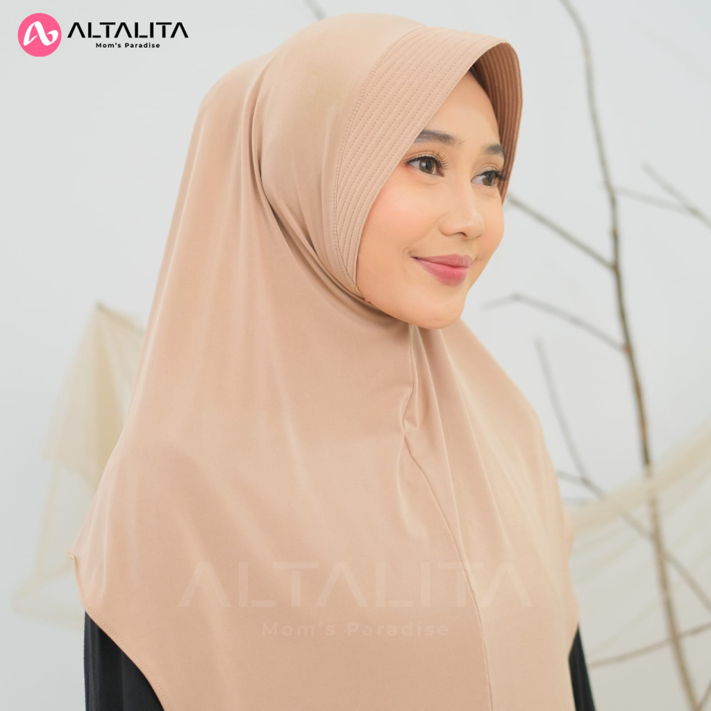 Altalita - Jilbab Bergo Hamidah Penguin Size L Hijab Instan Qanita Jersey Premium Kerudung Sporty Menutup Dada Cocok Untuk Sekolah Olahraga Volly Futsal Senam dan Sehari-Hari