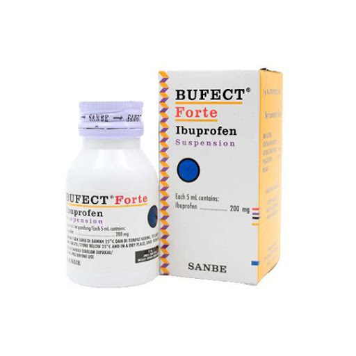 Bufect Forte Sirup 50ml Sanbe - Ibuprofen / Obat Demam / Obat Sakit Kepala / Obat Sakit Gigi / Obat 