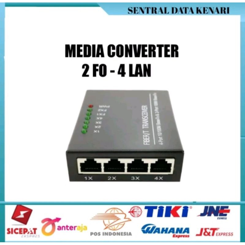 Media Converter 2 Port 2 Fiber SC A &amp; B 4 Rj45 Fiber Optic 10/100 Mbps