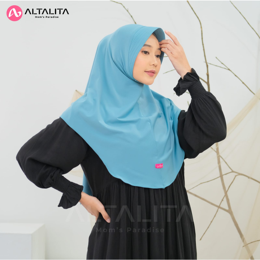 Altalita - Hijab Instan Bergo Sport Hamidah Menutup Dada Kerudung Instan Qanita Penguin Size L Jilbab Bergo Jersey Premium Cocok Untuk Sekolah Olahraga Volly Futsal Senam dan Sehari-Hari