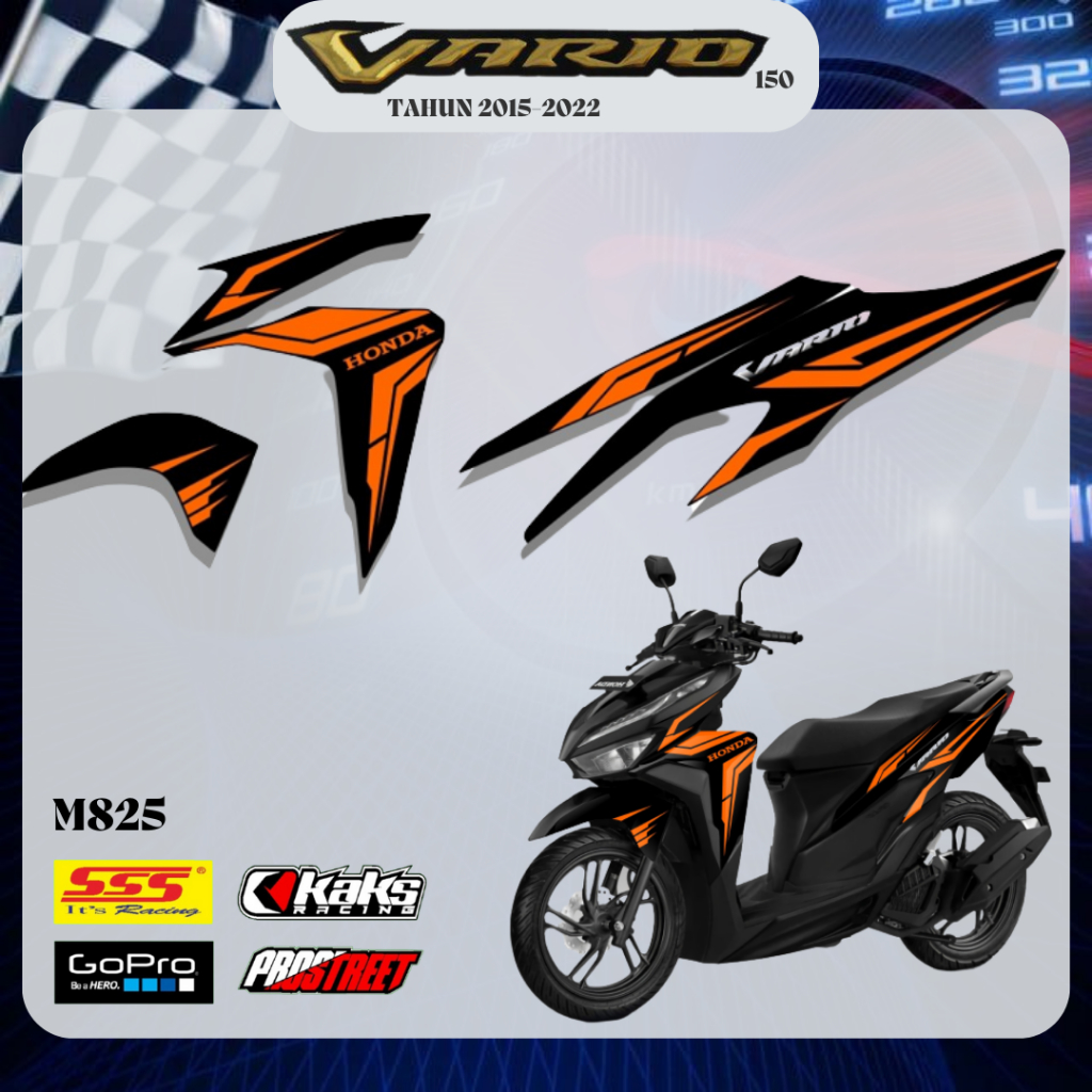 Stiker Striping Lis Motor Vario New 150 2015 2016 2017 KODE M825 Sticker Decal Print List Variasi Ho