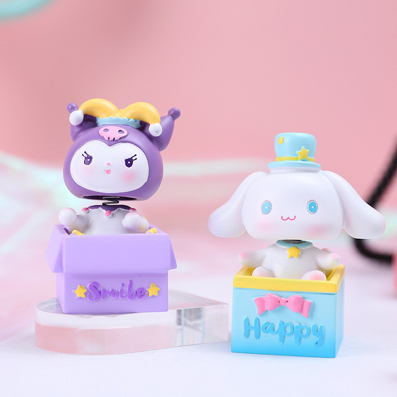 Figure Pajangan sanrio LB046 kuromi cinamoroll melody pompurin dashboard mobil kepala goyang