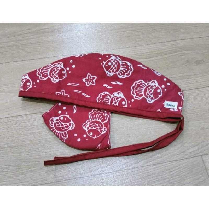 Topi dokter / Scrub hat / Surgical cap / Headcap motif Batik
