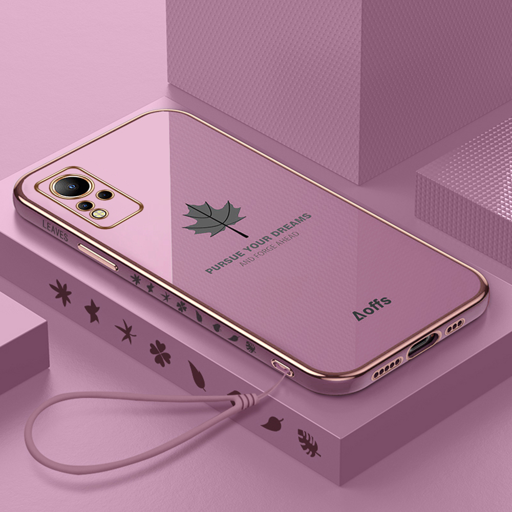 TERBARU Case INFINIX HOT 10 PLAY HOT 11 PLAY 2021 Softcase MAPLE Motif Daun FREE Tali Strap