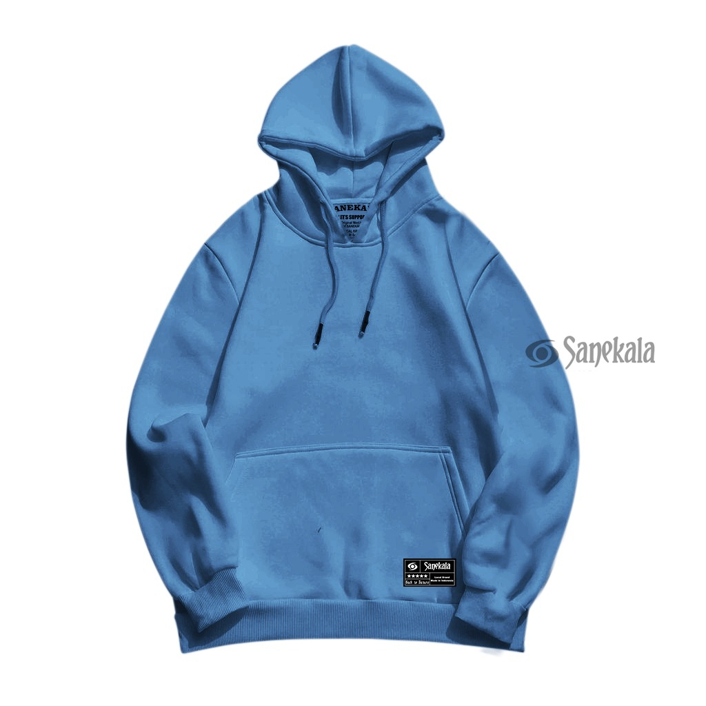 Sweater hoodie Polos Wanita Pria Bahan Fleece Tebal Premium Quality Distro Size M - XXL
