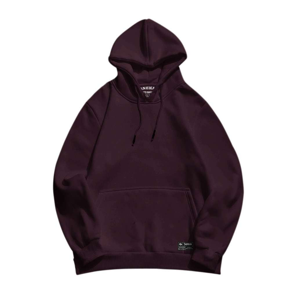 Sweater hoodie Polos Wanita Pria Bahan Fleece Tebal Premium Quality Distro Size M - XXL