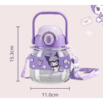 SANRIO KARET LOGO BOTOL MINUM SEDOTAN ANAK 750ML KARAKTER ANIMAL WD2217