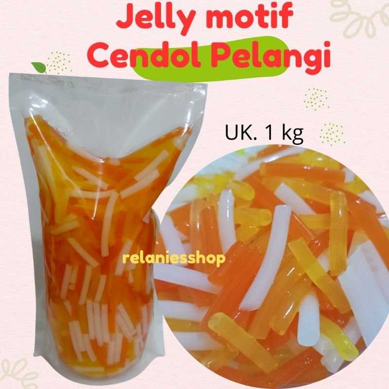 Jelly cendol pelangi topping minuman