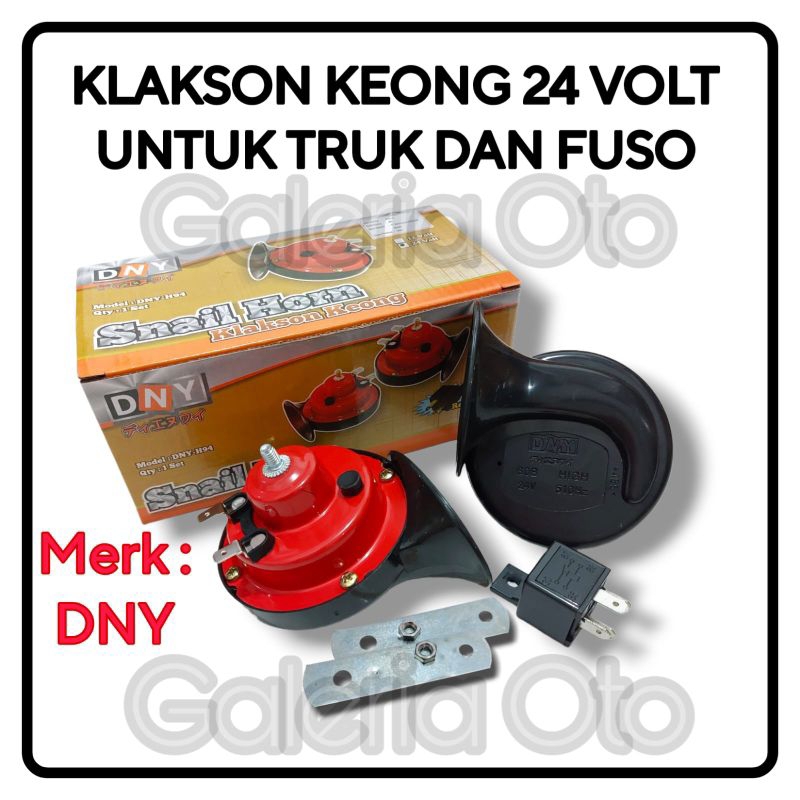 Klakson / Kelakson Keong 24 Volt + RELAY 24 Volt / Snail Horn 24 Volt + RELAY 24 Volt ( Merk DNY Ori