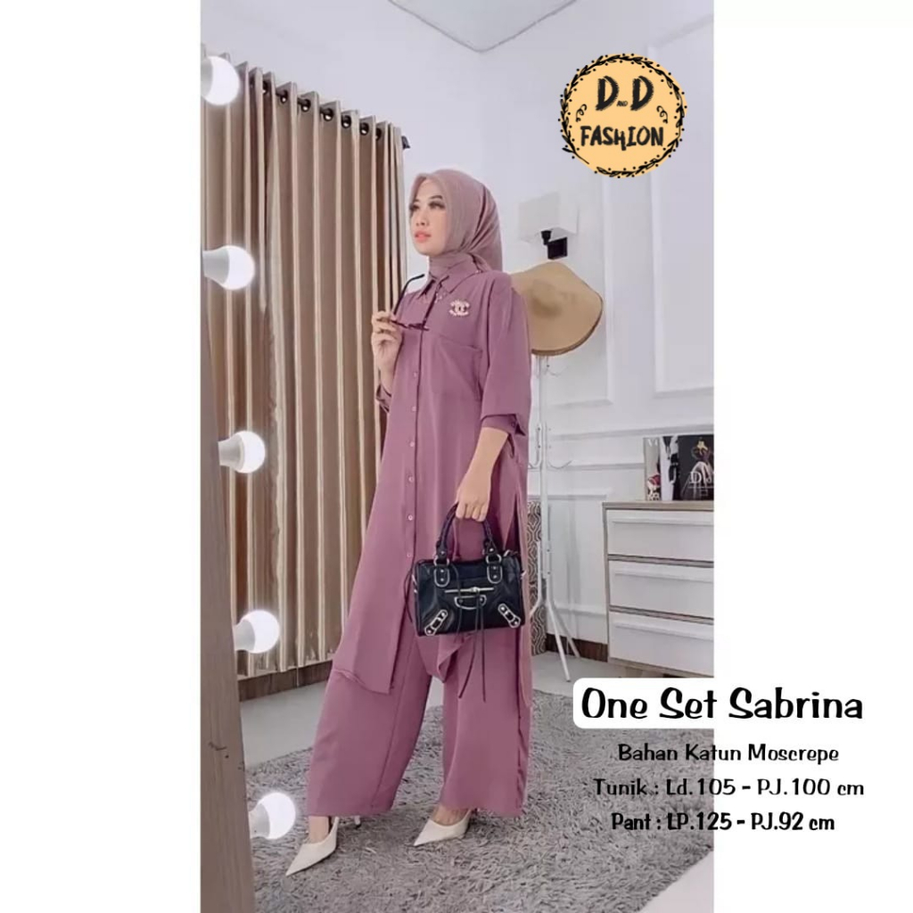 One Set Sabrina Katun Moscrepe Setelan Wanita Original By Boyasi