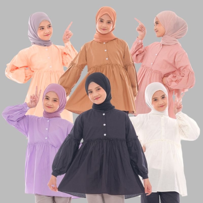 Baju Atasan Anak Perempuan Blouse Kemeja Dress Tanggung Usia 5 Sampai 14 Tahun