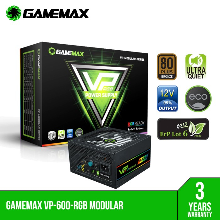 PSU Gamemax VP-600 RGB Modular Performance Gaming 80+ Bronze VP600