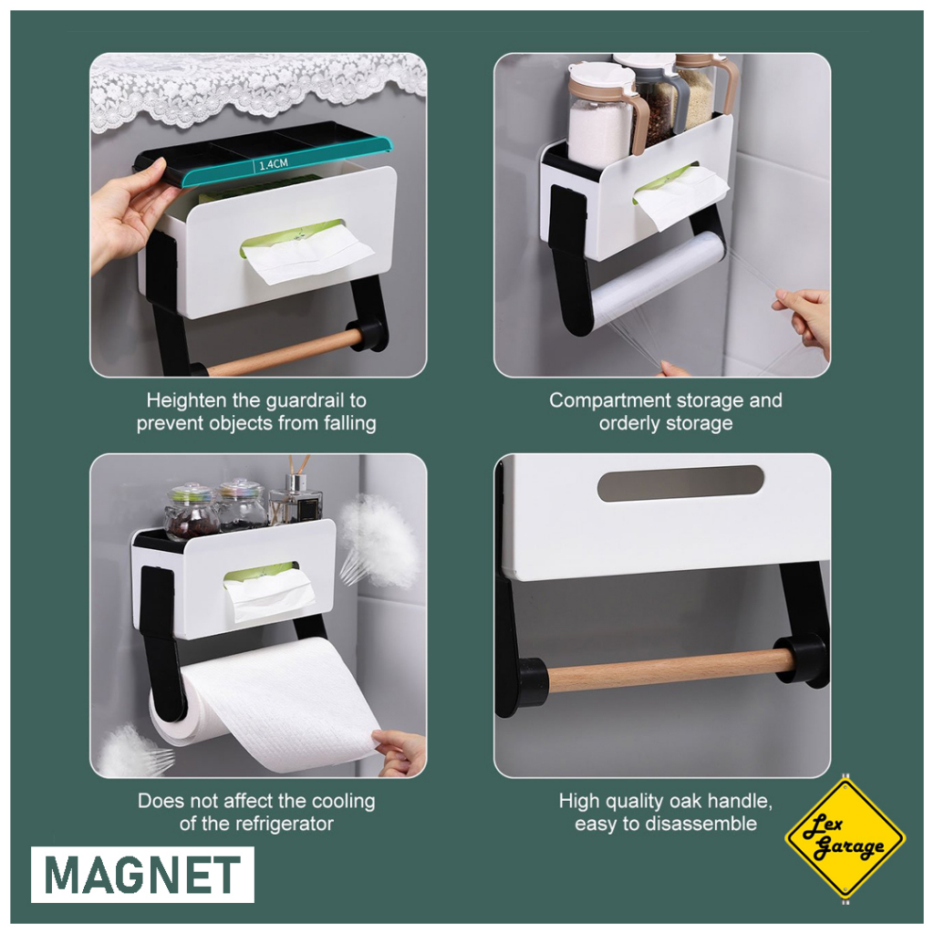 Kotak Tempat Tissue Kotak Tempat Tisu Dapur Roll Gulung Tempel Magnet