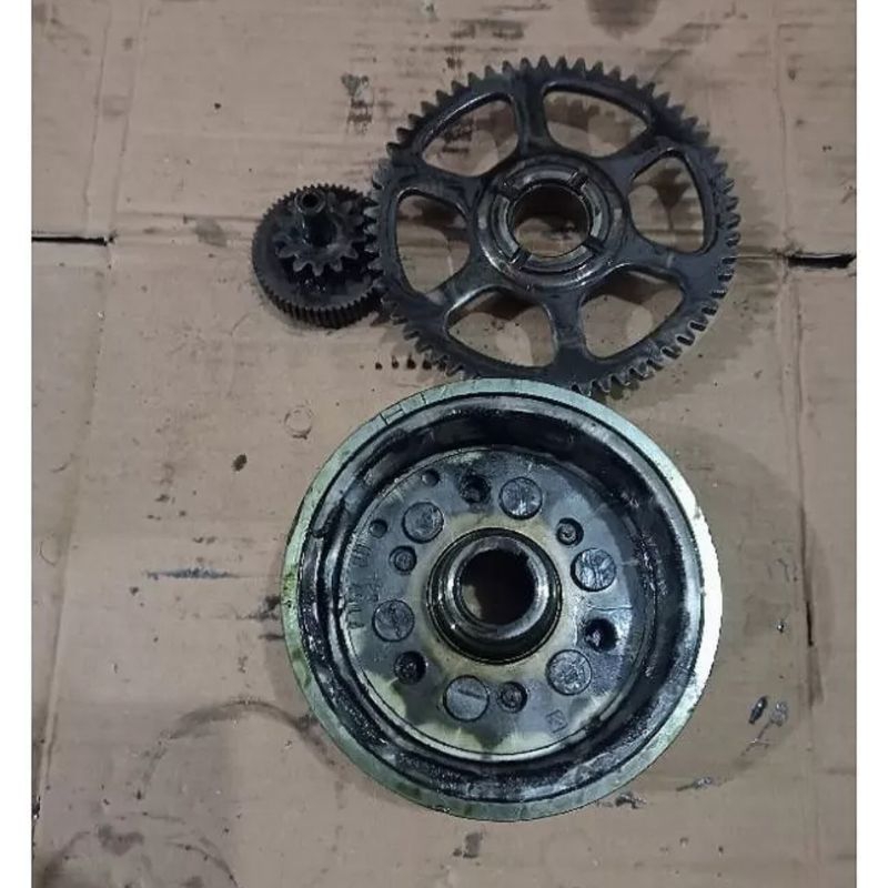 Flywell Magnit Assy Set One Way Gigi Penghantar Dobel Stater Yamaha Jupiter Mx Old Bekas Copotan Mot