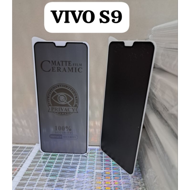 TG ANTI GORES SPY VIVO S9 Tempered Glass Matte Film Ceramic 100% Security Anti Peeping Film Privacy 100% Security Privacy Security Physical Rein Forcement Technology No Broken Edge Tempered Glass Screen Protector Melindungi Layar Handphone Depan