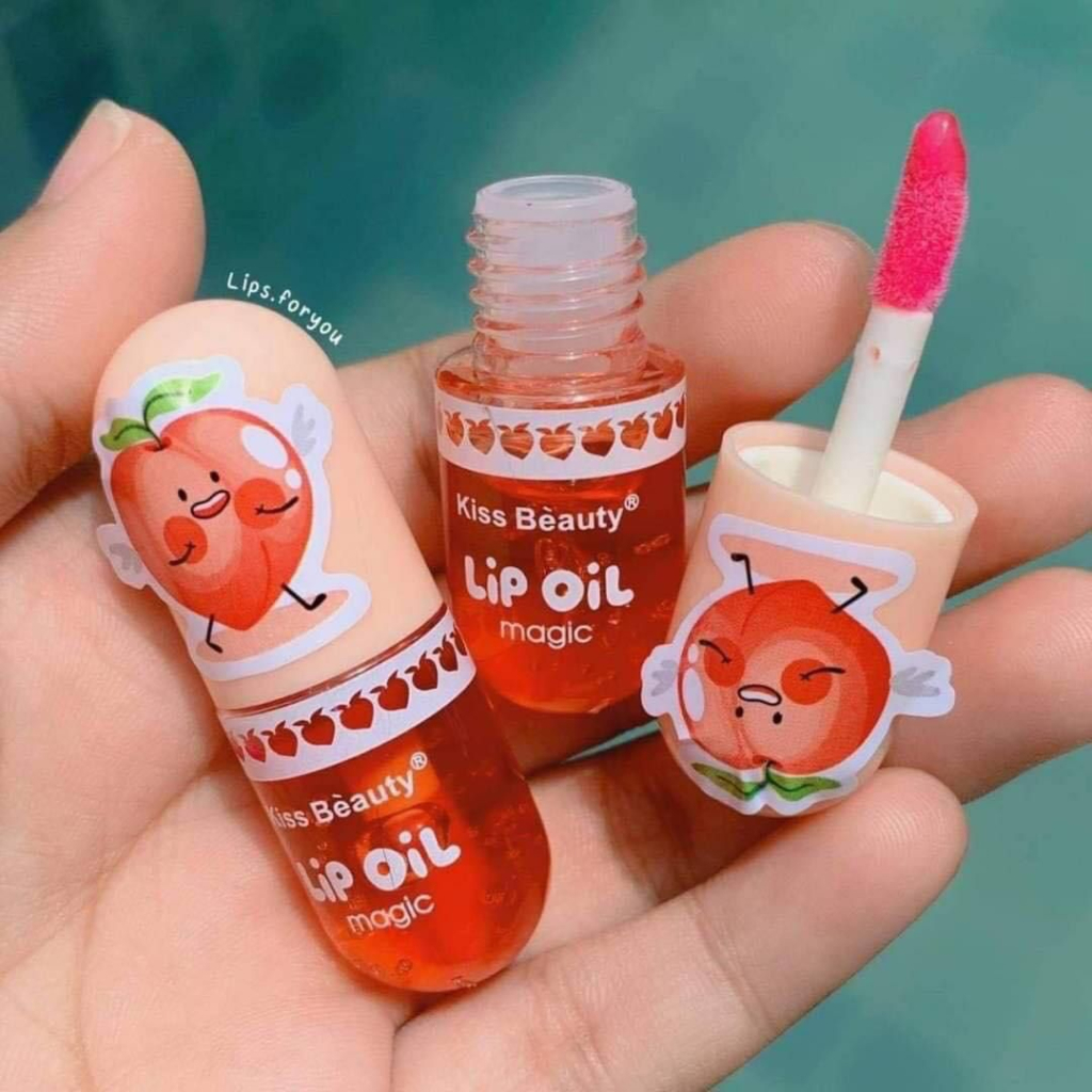 [Per Buah] Lip Gloss Kiss Beauty Peach Magic Lip Oil Mini Pelembab Bibir