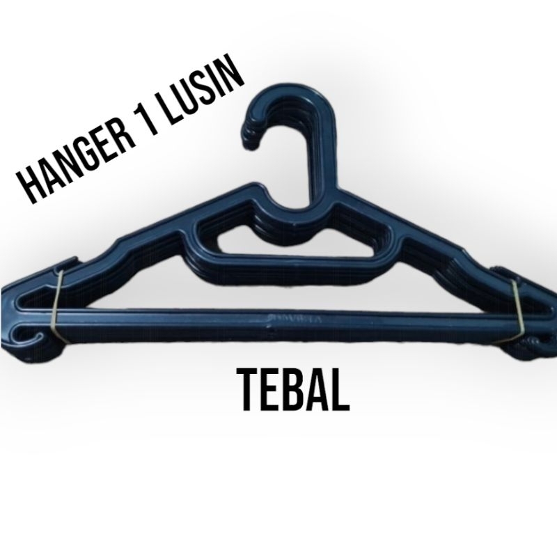 Hanger Gantungan Baju Plastik Tebal Hitam