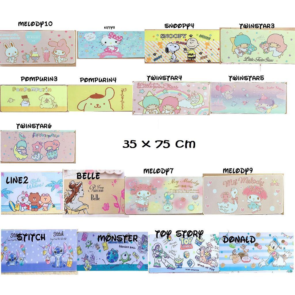 Mousepad Alas keyboard komputer Hello Kitty My Melody Doraemon Snoopy mouse pad part 1