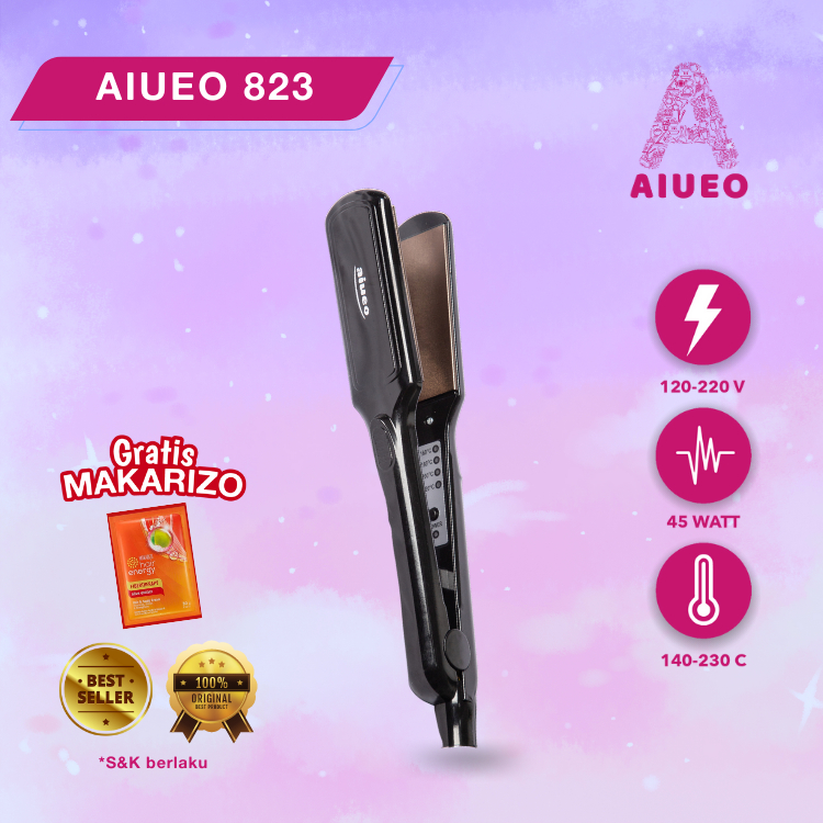 AIUEO | Catokan 823 Curly Straight Lurus Keriting Alat Catok Rambut Viral | Termurah | Harga Grosir