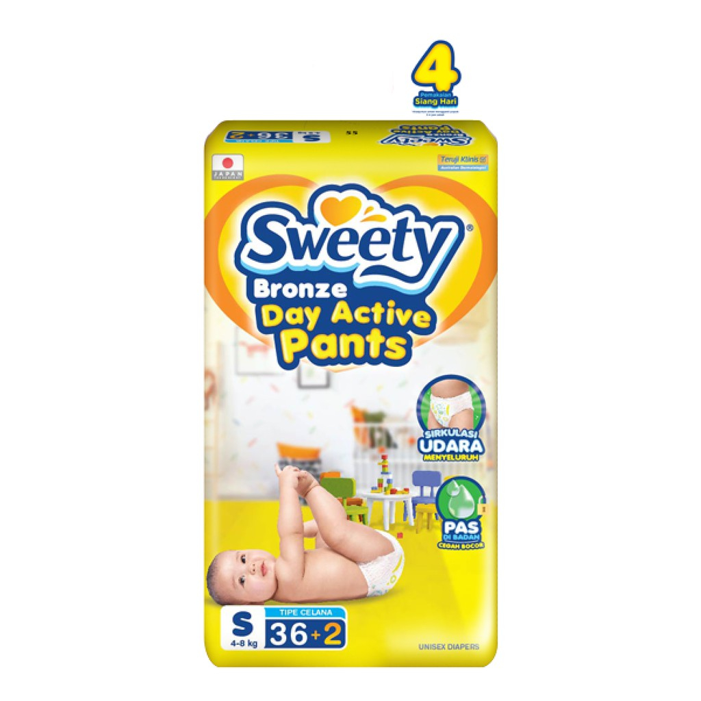 # Pampers Sweety Bronze Pants / Popok Bayi [Ukuran S 36 + 2]