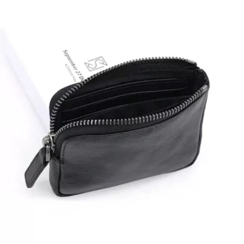 Dompet kulit Koin dompet asli kartu unisex dompet tempat uang dan koin asli kulit