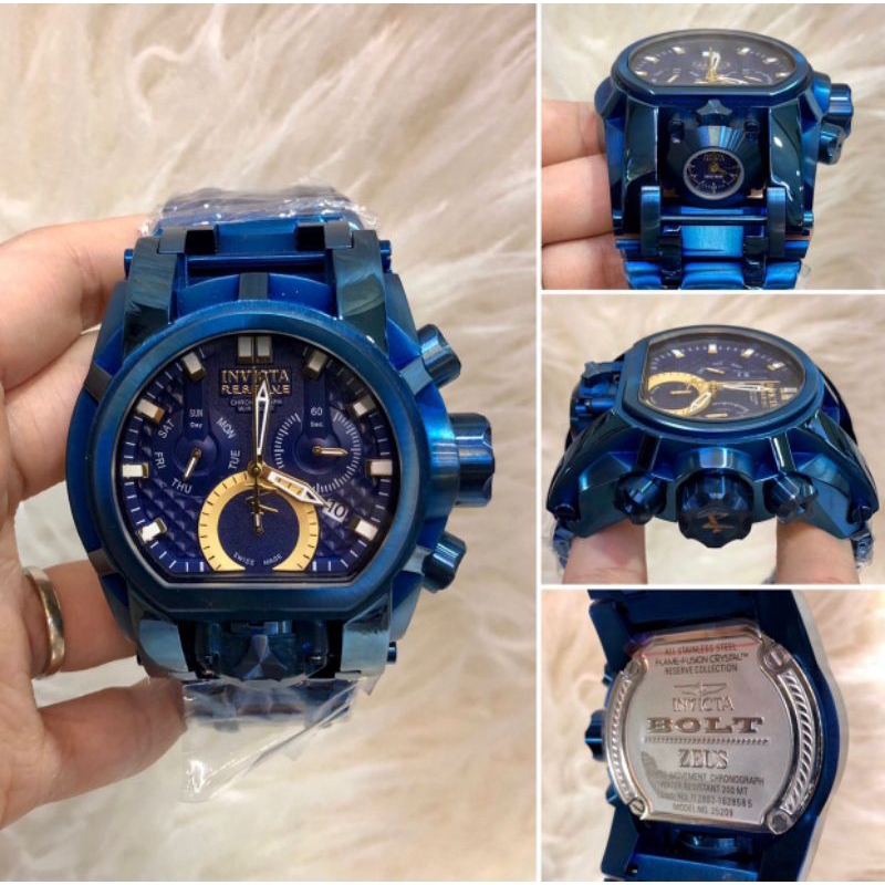 Jam Tangan Invicta Bolt Reserve Chronograph Super Premium Graden AAA Warna Biru