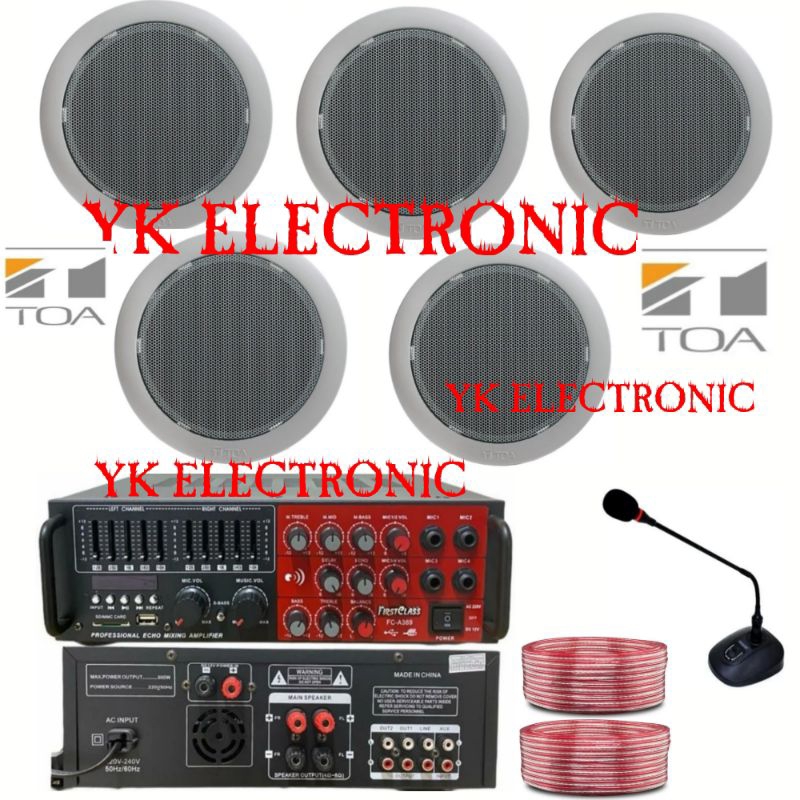 paket speaker ceiling toa 5 unit speaker ceiling ampli bluetooth