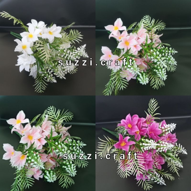 621- buket bunga artificial kamboja 10 kuntum