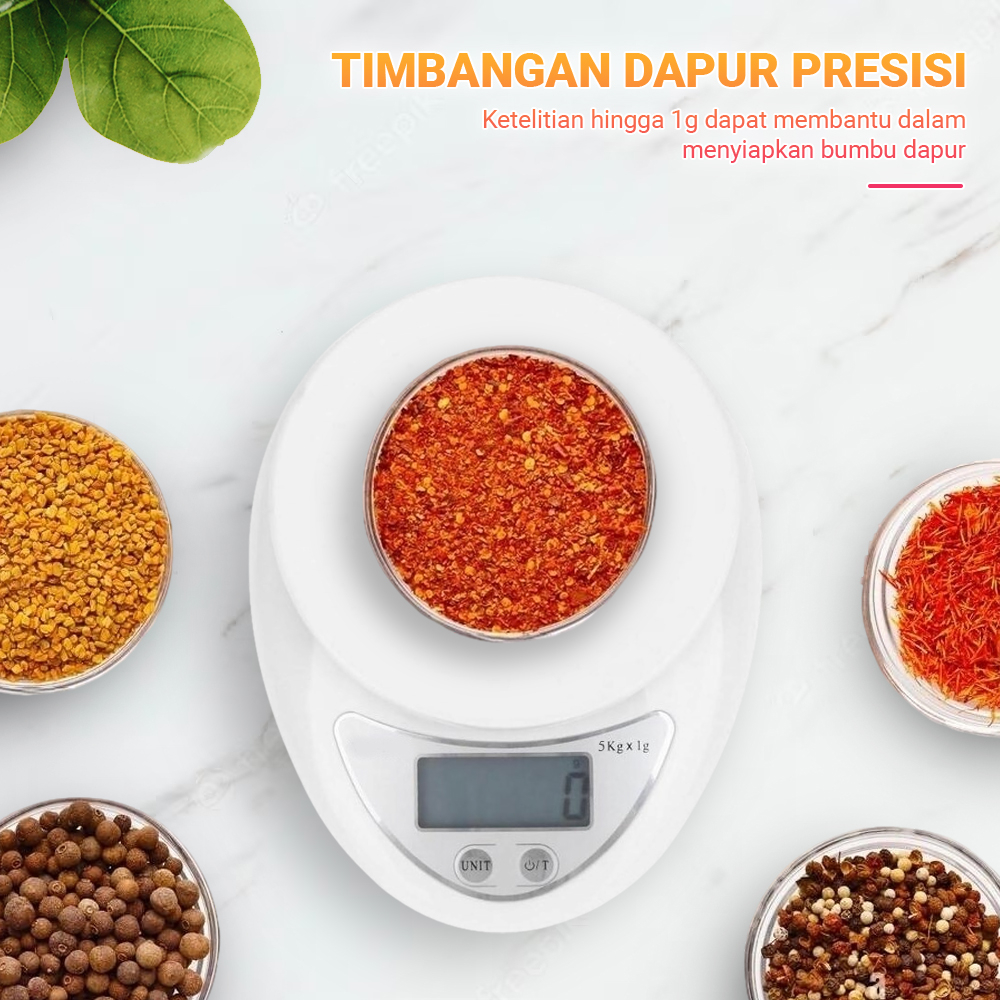 Timbangan Kue 005D Digital Electronic 5 kg Mangkok (Free Baterai)