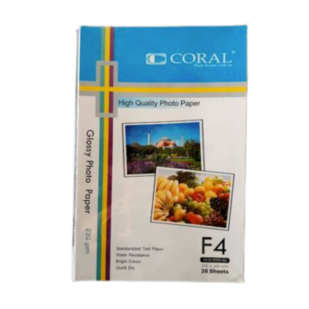 

Coral Kertas Photo Glossy F4 230gsm /Pack