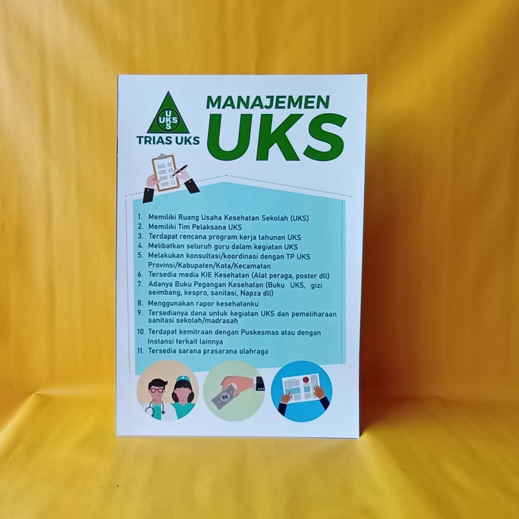 Poster Trias UKS | Poster Manajemen UKS | Poster Sekolah | Poster Kesehatan | Poster Edukasi