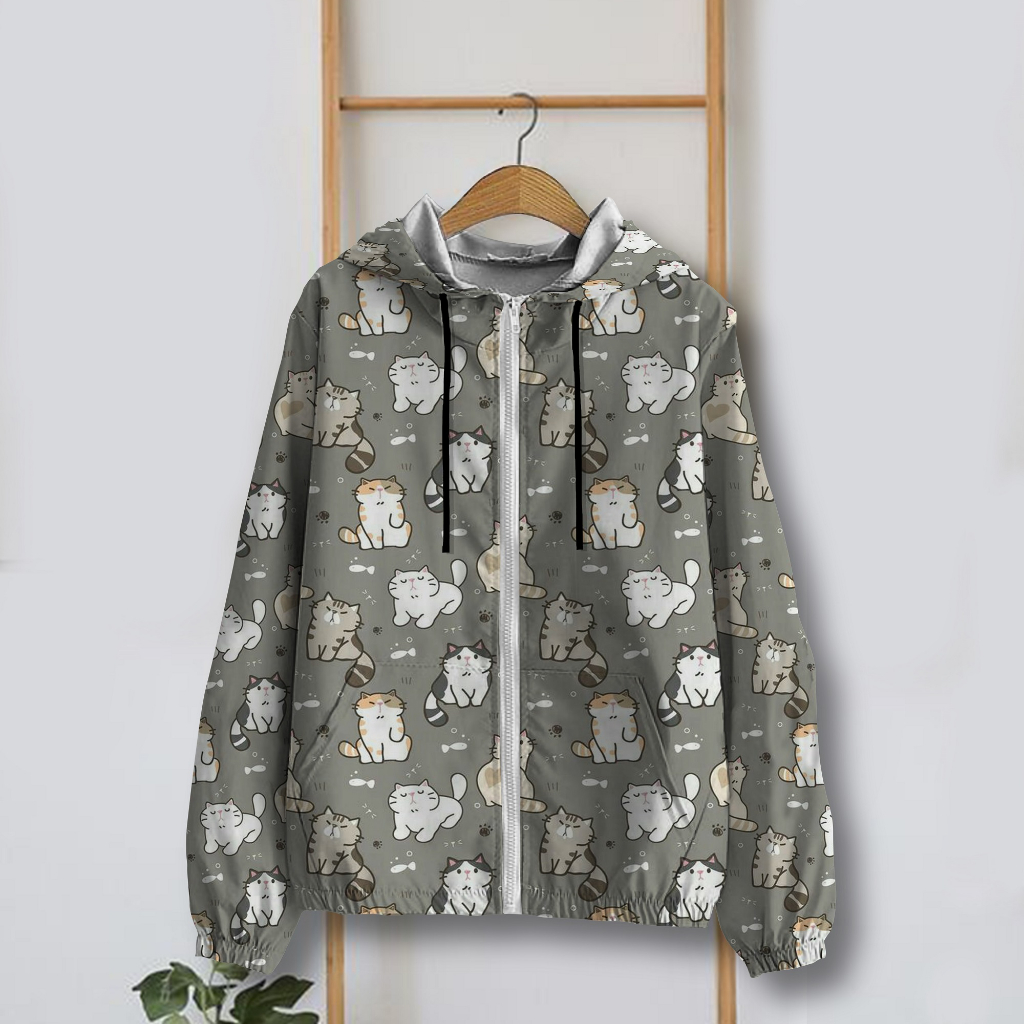 Jaket Parasut Wanita Printing Jumbo / jaket parasut Big Size / jaket parasut over size pria dan wani