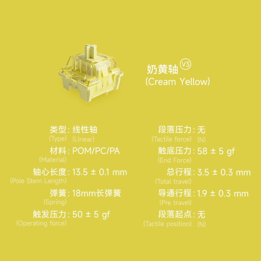 Akko V3 Cream Yellow / Blue Pro Mechanical Switch For Gaming Keyboard