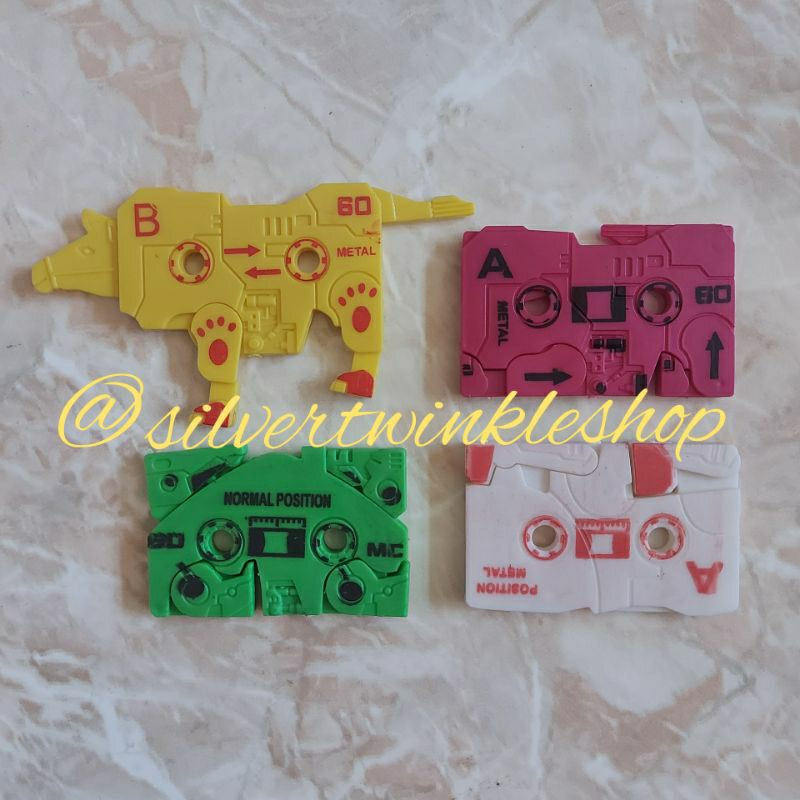 Mainan edukasi anak robot kaset dinosaurus mini kecil bongkar pasang assembly assemble pita transfor