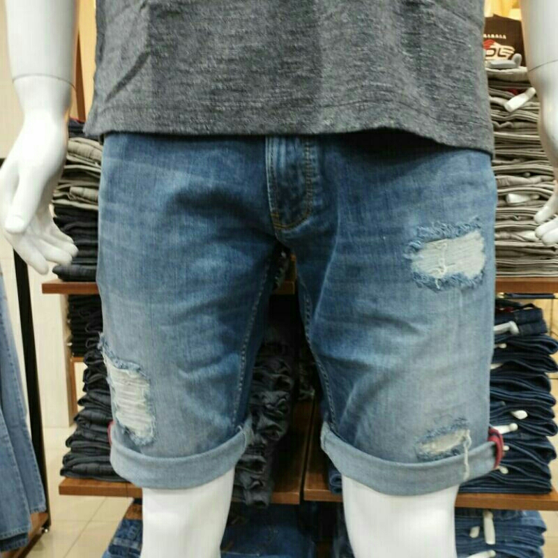 cardinal celana pendek jeans sobek (tidak tembus) slimfit original