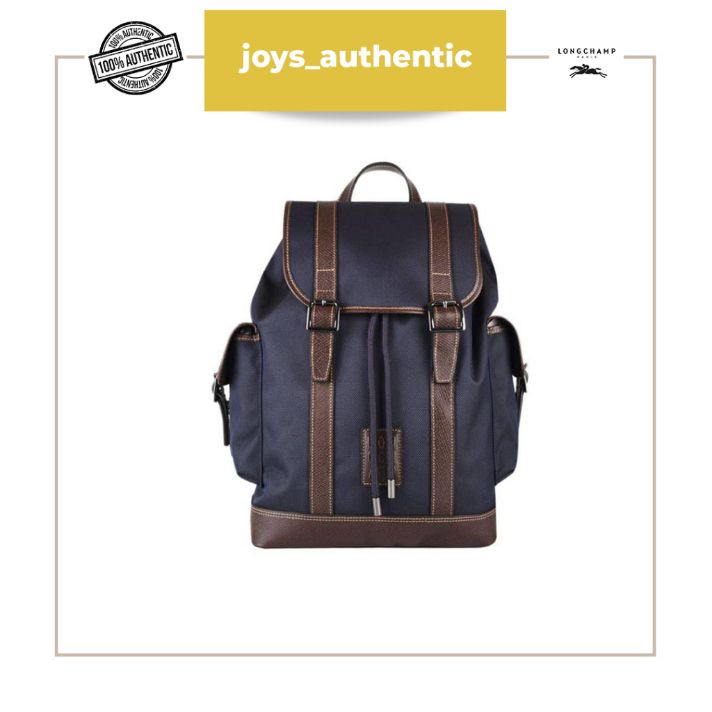 Tas Pria Longchamp Boxford Large Backpack Biru Navy Man Backpack Authentic Original