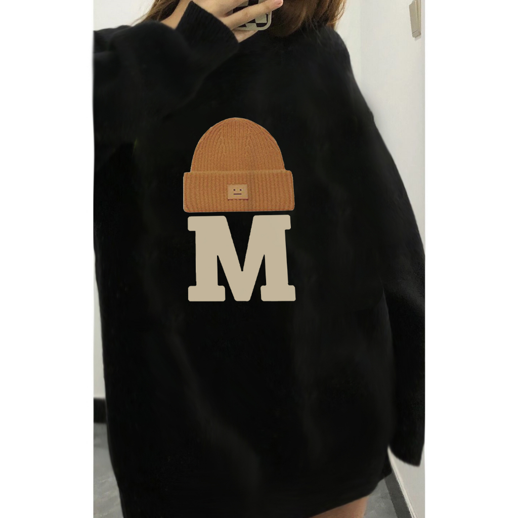 Sweater Lengan Panjang Cartoon Letter Korean Style/Sweater Crop/Baju Wanita/Switer Wanita