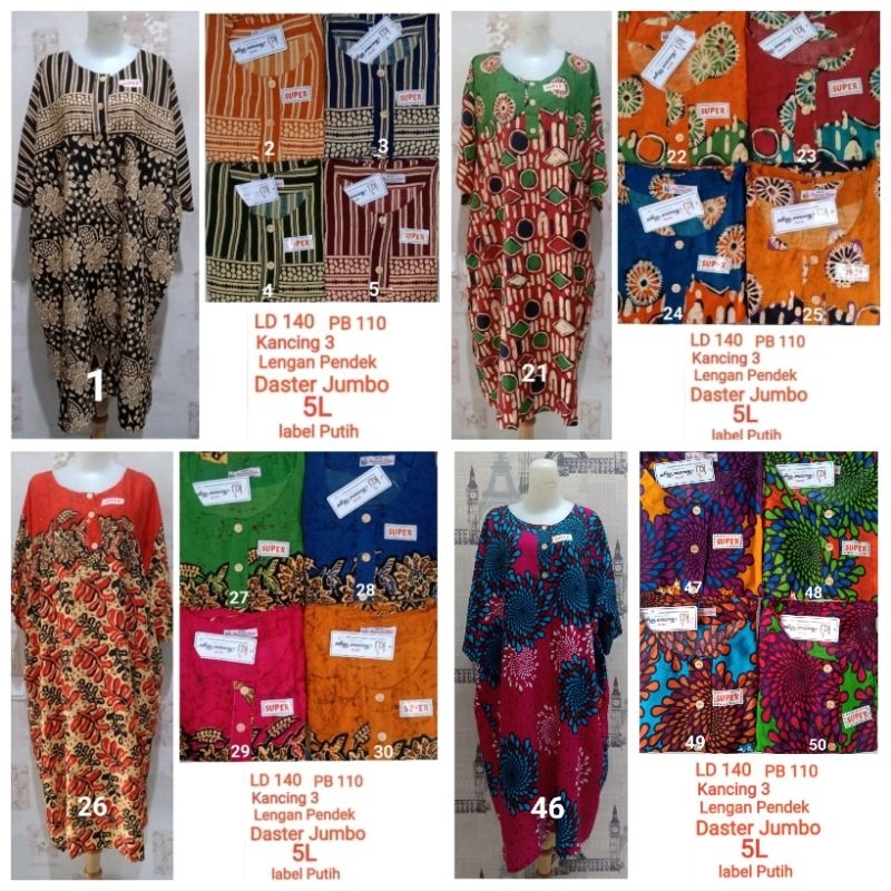 Daster jumbo Kencana Ungu  L5 super LD 140-150 Label Putih